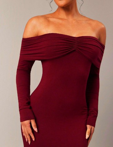 Rochie lunga Silquee, visiniu