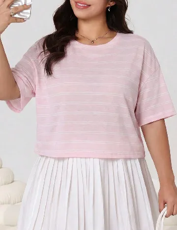 Tricou SHEIN CURVE, roz