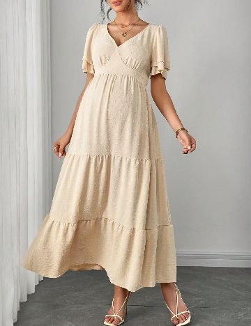 Rochie scurta SHEIN Maternity, crem