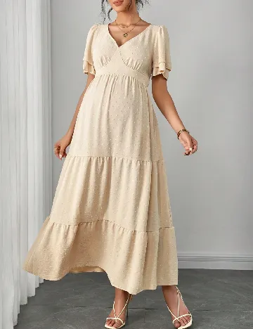 Rochie scurta SHEIN Maternity, crem