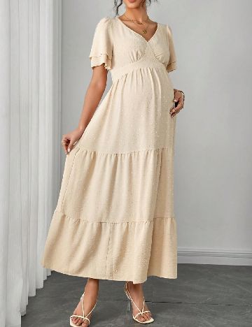 Rochie scurta SHEIN Maternity, crem