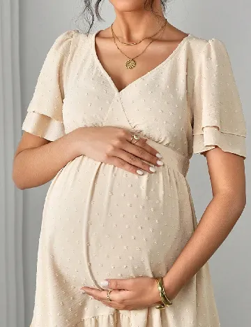 Rochie scurta SHEIN Maternity, crem