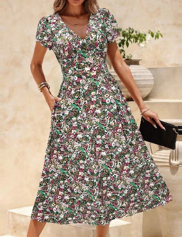 Rochie lunga SHEIN, floral print