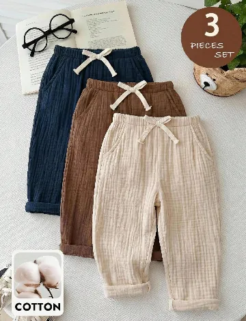 Set pantaloni 3 perechi Shein Kids, mix culori