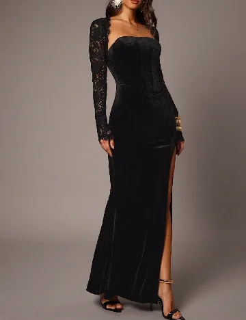 Rochie lunga Silquee, negru