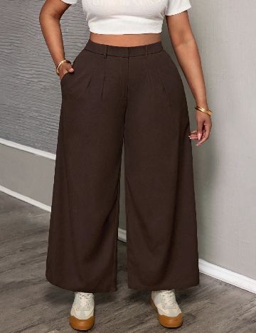 Pantaloni SHEIN CURVE, maro