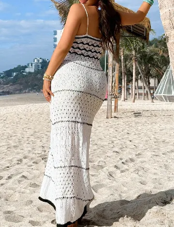 Rochie de plaja SHEIN CURVE, alb
