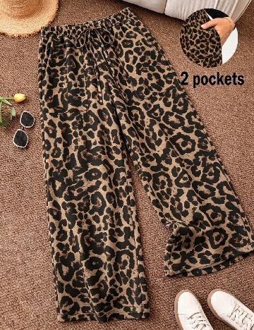 Pantaloni SHEIN CURVE, animal print