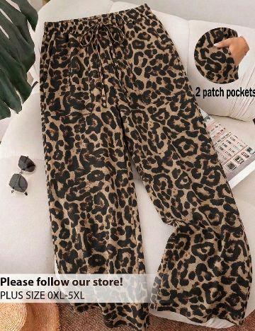 Pantaloni SHEIN CURVE, animal print