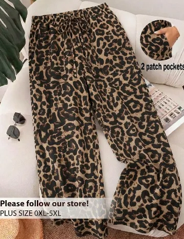 Pantaloni SHEIN CURVE, animal print
