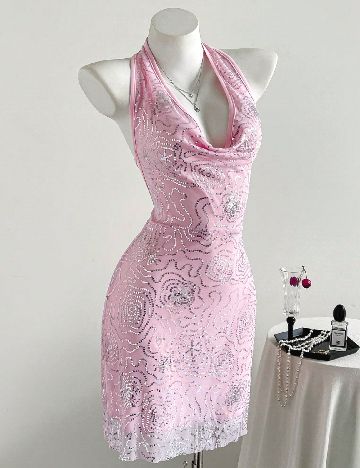 Rochie scurta SHEIN, roz