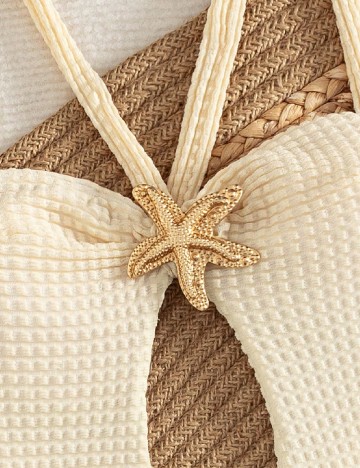 Costum de baie SHEIN, crem