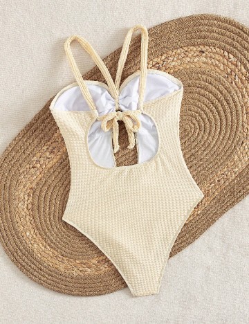 Costum de baie SHEIN, crem