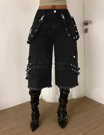 Pantaloni trei sferturi SHEIN, negru