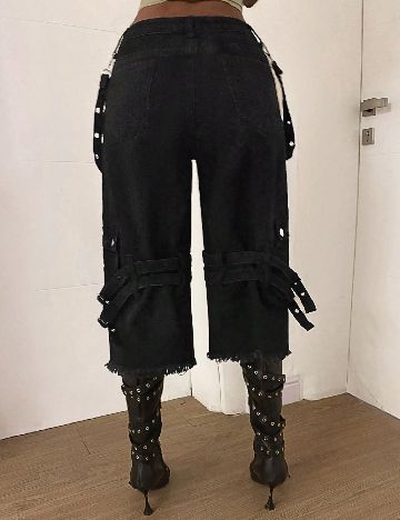 Pantaloni trei sferturi SHEIN, negru