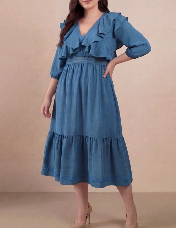 Rochie medie SHEIN CURVE, albastru