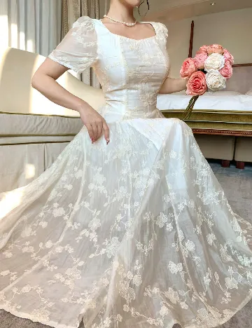 Rochie lunga Dazy, crem