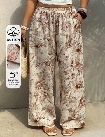 Pantaloni Dazy Plus Size, crem