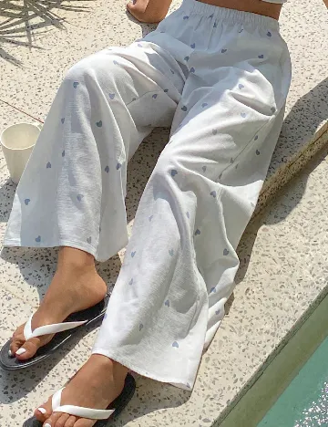 Pantaloni de pijama Dazy, alb