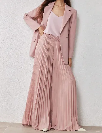 Pantaloni Zeylah, roz pudra inchis