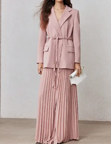 Pantaloni Zeylah, roz pudra inchis