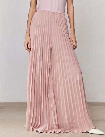 Pantaloni Zeylah, roz pudra inchis