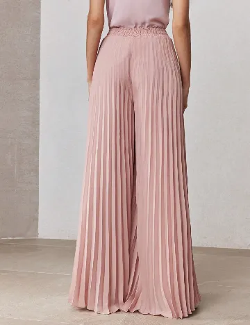 Pantaloni Zeylah, roz pudra inchis