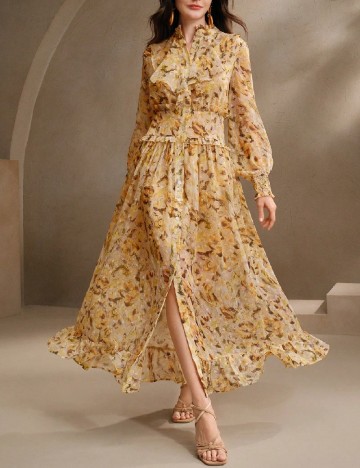 Rochie lunga Anewsta, mix culori