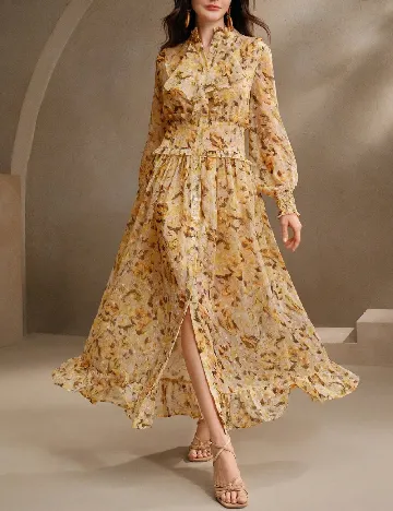 Rochie lunga Anewsta, mix culori