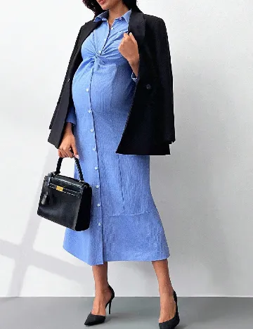 Rochie medie SHEIN Maternity, albastru