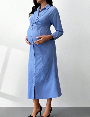 Rochie medie SHEIN Maternity, albastru