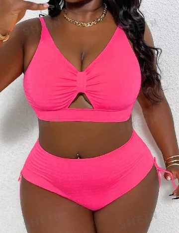 Costum de baie SHEIN CURVE, roz