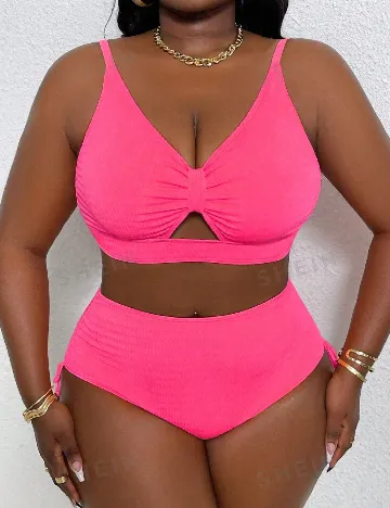 Costum de baie SHEIN CURVE, roz