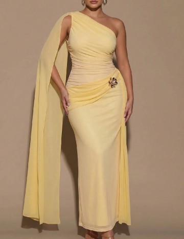 Rochie lunga SHEIN CURVE, galben