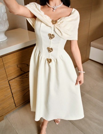 Rochie lunga SHEIN, ecru