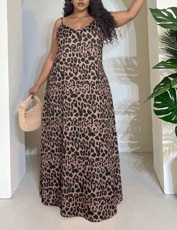Rochie lunga SHEIN CURVE, animal print
