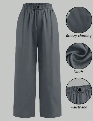 Pantaloni SHEIN CURVE, gri petrol