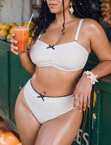 Costum de baie SHEIN CURVE, alb