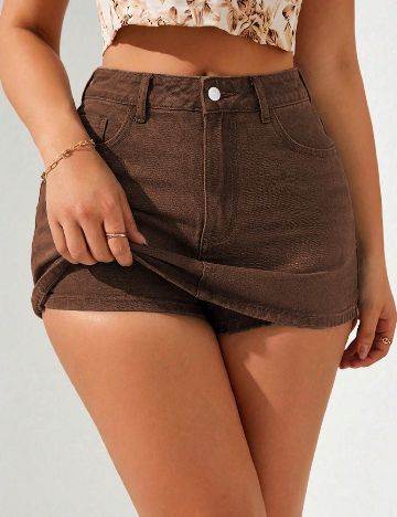 Fusta pantalon SHEIN CURVE, maro