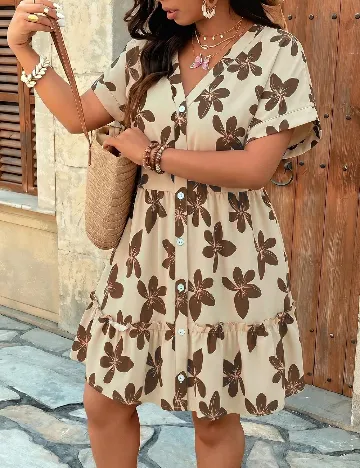 Rochie scurta SHEIN CURVE, crem