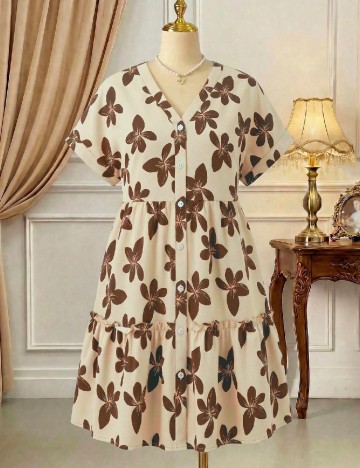 Rochie scurta SHEIN CURVE, crem
