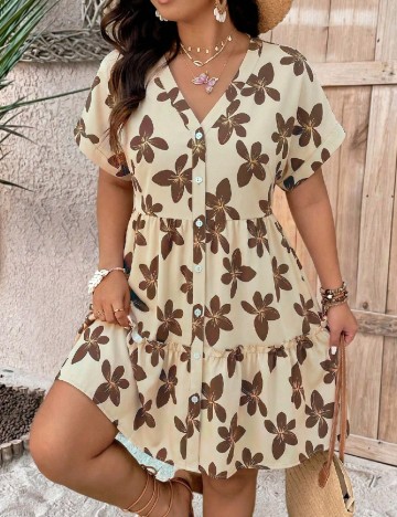 Rochie scurta SHEIN CURVE, crem