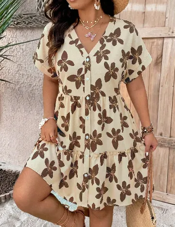 Rochie scurta SHEIN CURVE, crem