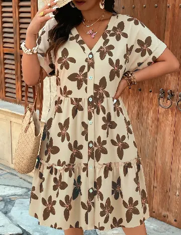 Rochie scurta SHEIN CURVE, crem