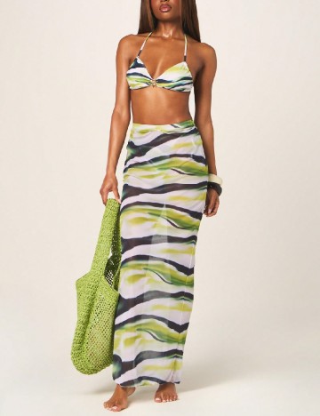 Fusta de plaja Missguided, mix culori