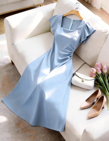 Rochie medie SHEIN CURVE, albastru