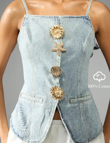 Top Missguided, albastru deschis
