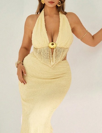 Rochie lunga SHEIN CURVE, galben
