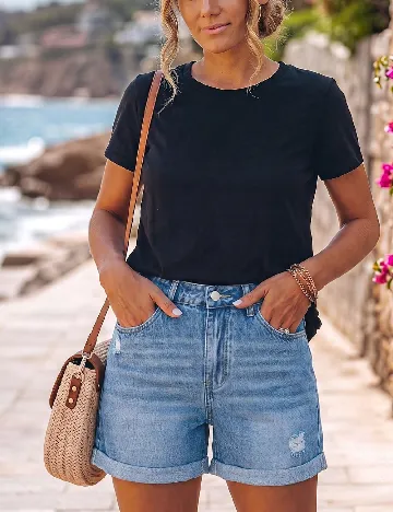 Pantaloni scurti SHEIN, albastru