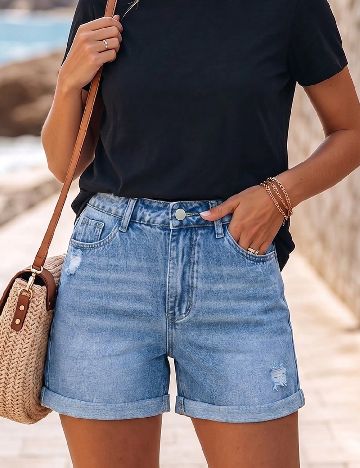 Pantaloni scurti SHEIN, albastru